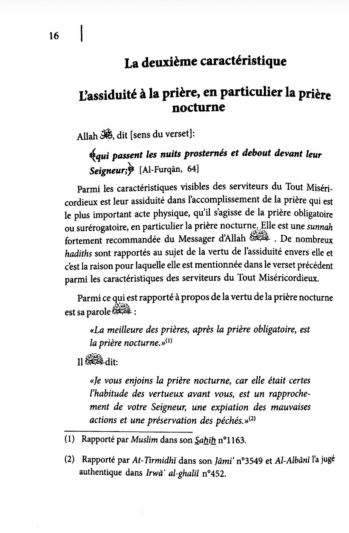 Les caractéristiques des serviteurs du Tout-Miséricordieux