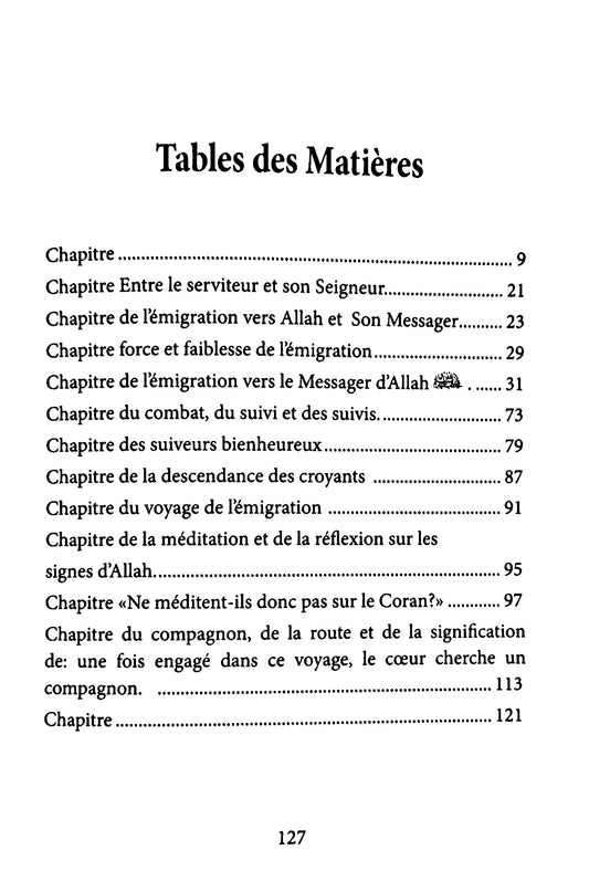 Sommaire du livre Mon chemin vers Allah - Ibn Al-Qayyim