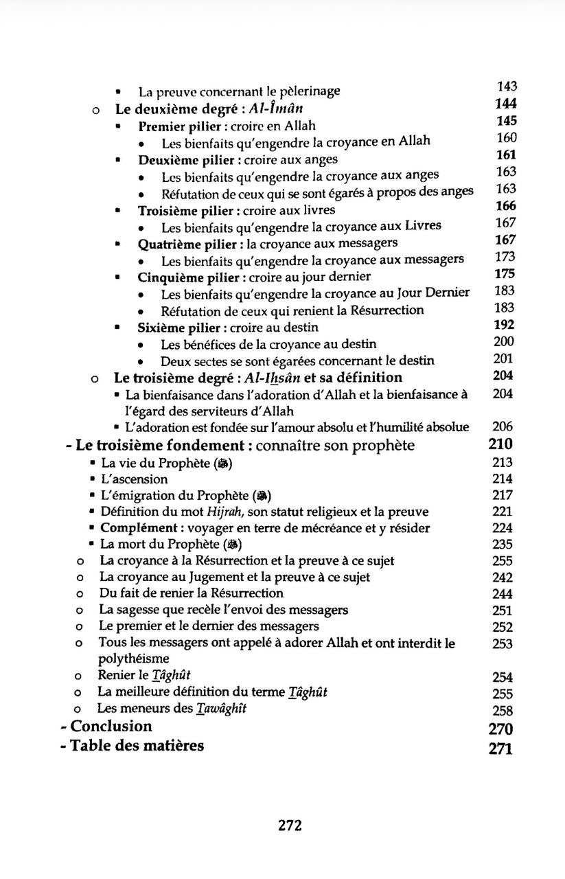 Sommaire du livre Le Commentaire Des Trois Principes Fondamentaux - Salih Al-Uthaymin