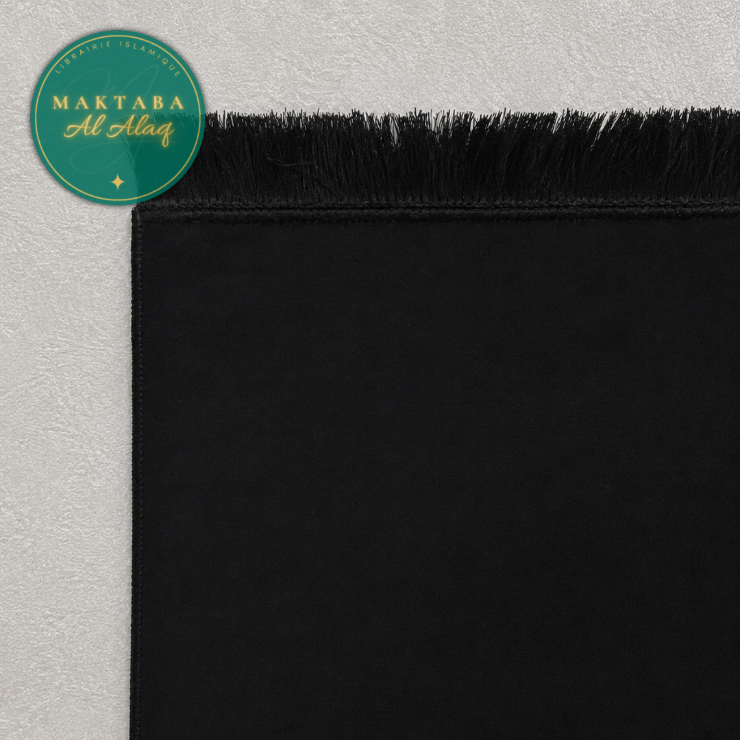 Tapis de Prière Velours Luxe Noir Intense