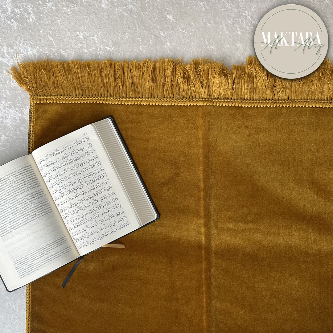 Tapis de Prière Velours Luxe couleur unie - CARAMEL
