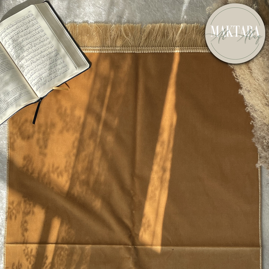 Tapis de Prière Velours Luxe couleur unie - CAMEL