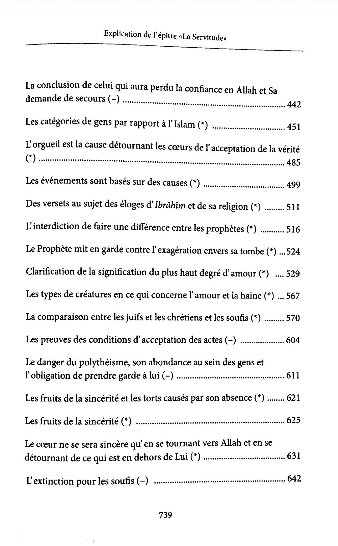 Explication de L'épître La Servitude