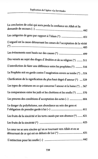 Explication de L'épître La Servitude
