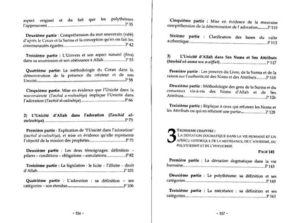Sommaire du livre La Croyance de l'Unicité - Cheikh Salih Al Fawzan
