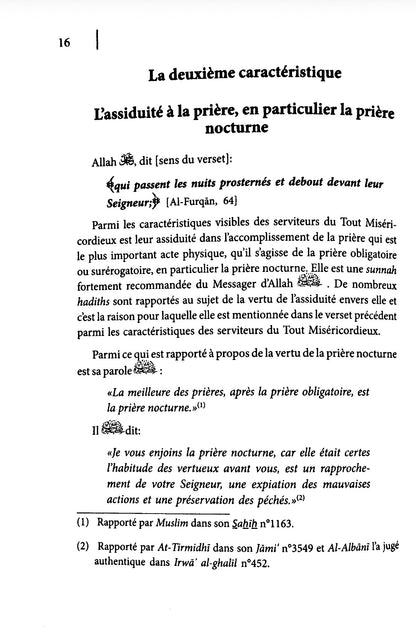 Les caractéristiques des serviteurs du Tout-Miséricordieux