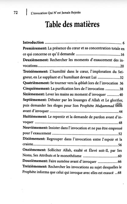 L'Invocation qui n'est jamais rejetée