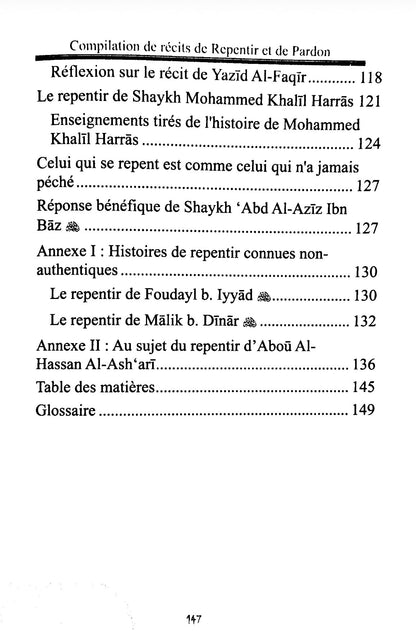 Compilation de récits de repentir et de pardon (Tirés du Coran et de la sounnah)