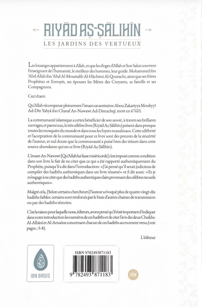 Riyad As-Salihin (Arabe - Français)