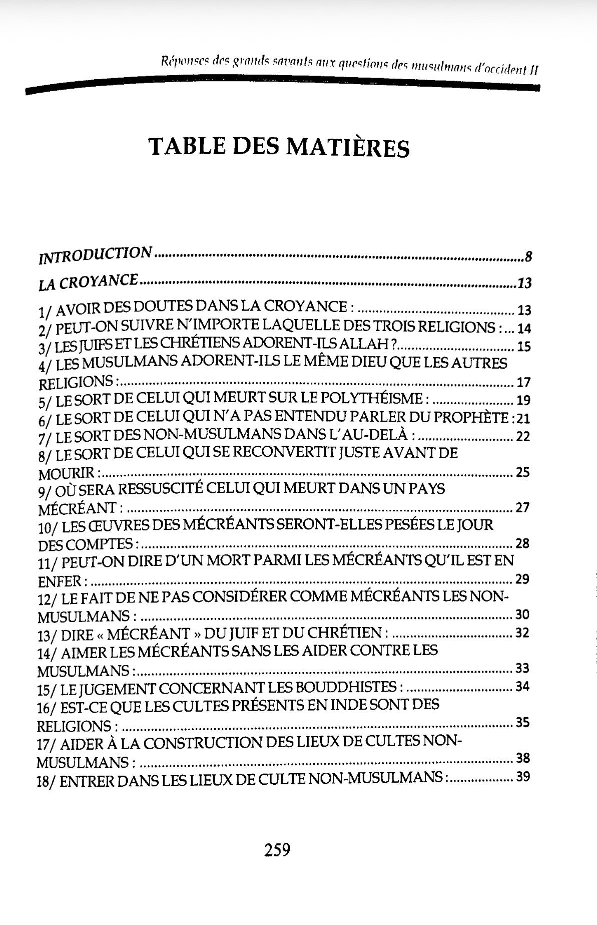 Réponses des grands savants: aux questions des musulmans d'Occident II