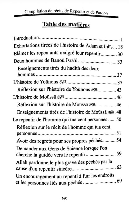 Compilation de récits de repentir et de pardon (Tirés du Coran et de la sounnah)