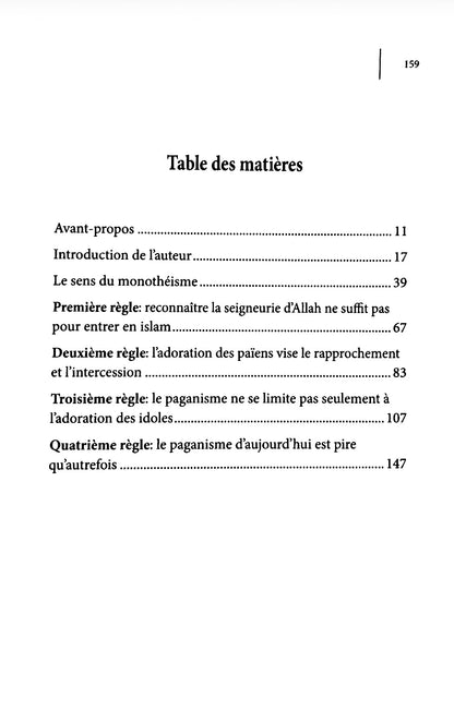 Sommaire du livre Le Commentaire Du Livre Les Quatre Règles - Abd Ar-Razzâq Al-Badr