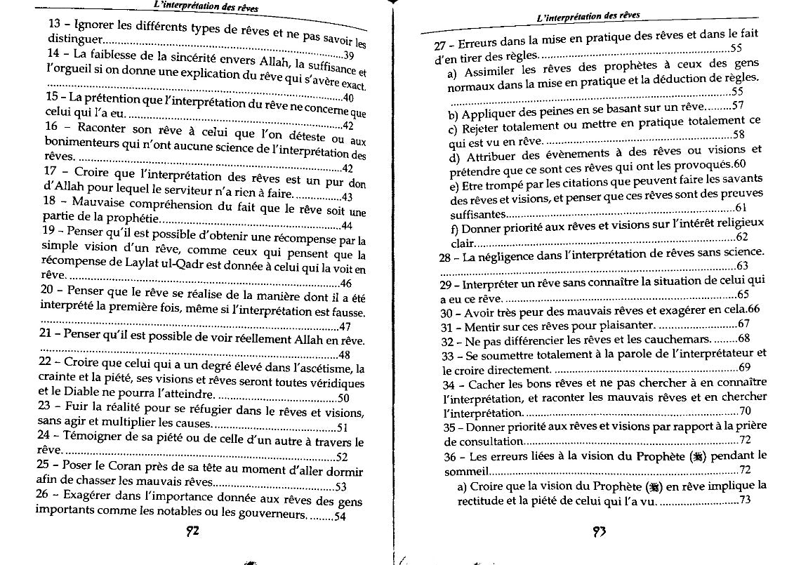 Sommaire du livre L'interprétation des rêves - Ahmad An-Nas