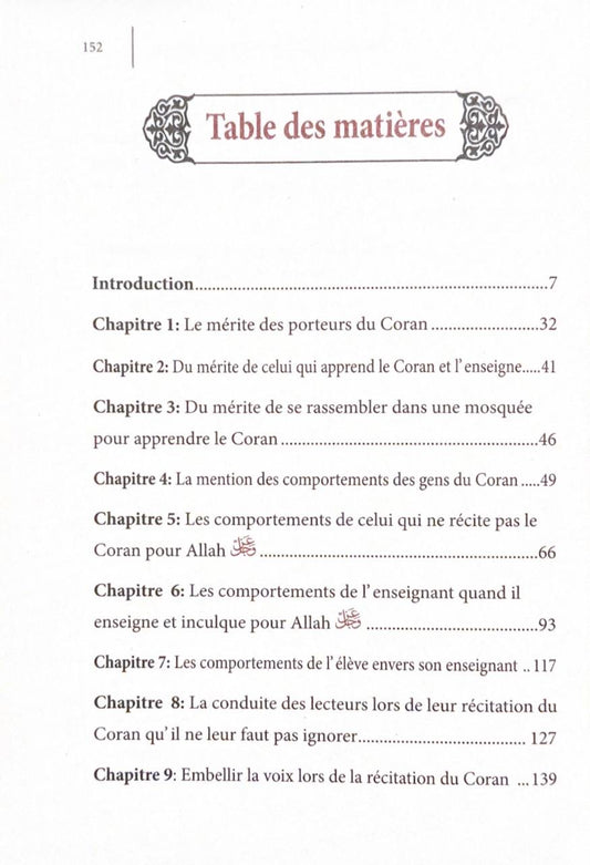 Commentaire Du Livre L'éthique Des Mémorisateurs Du Coran