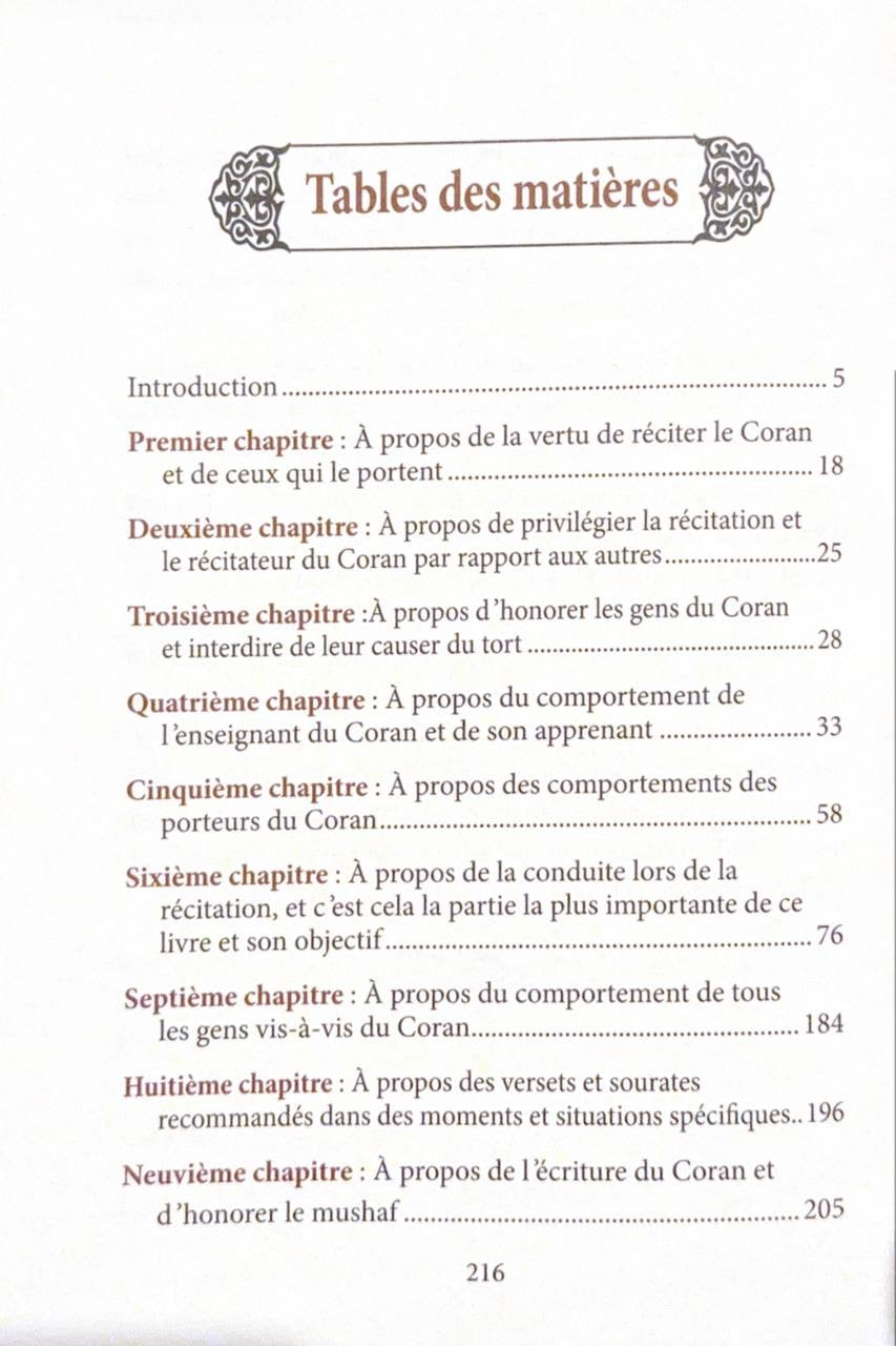 Le Comportement Du Mémorisateur Du Coran, De Muhyi Al-Dîn Abu Zakaryâ' Yahyâ AN-NAWAWI