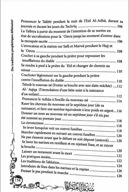 Des traditons Prophétiques délaissées d'Abdul-Malik Al-Qâssim, Bilingue (FR-AR)