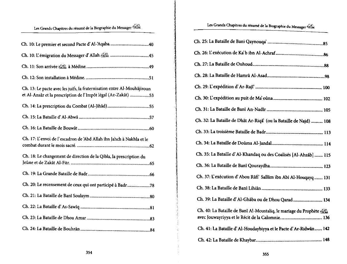 Les Grands Chapitre Du Résumé De La Biographie Du Messager D'Ibn Kathir