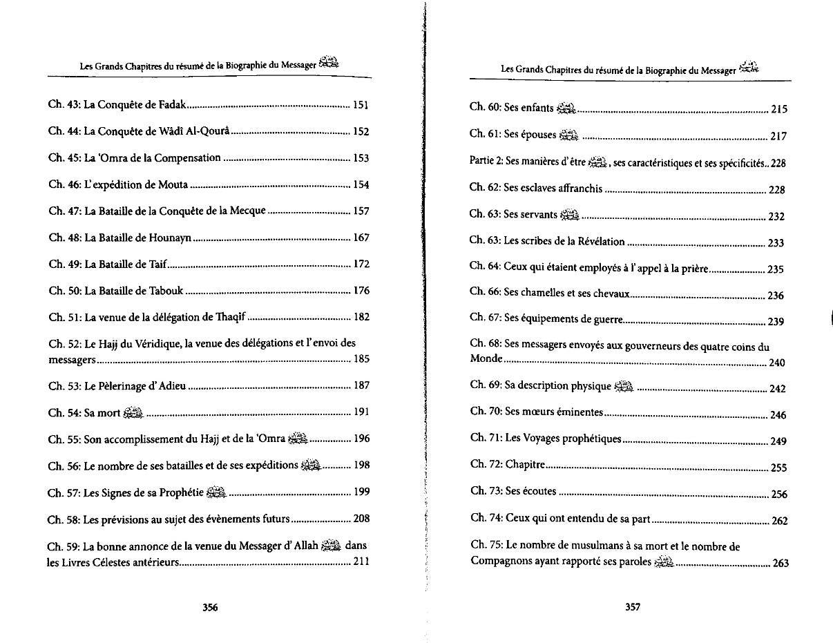 Les Grands Chapitre Du Résumé De La Biographie Du Messager D'Ibn Kathir