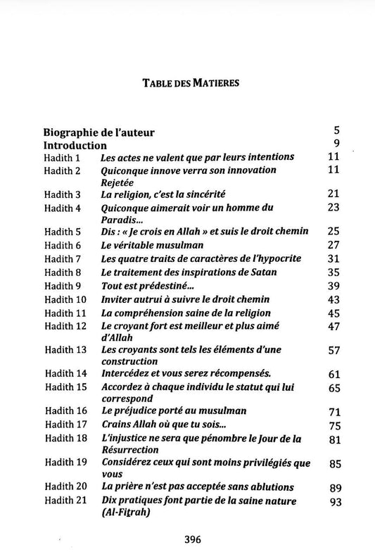 L'explication de 99 hadiths concis