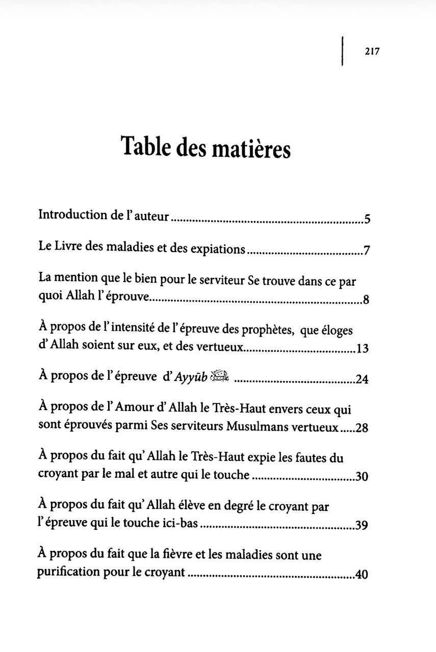 Sommaire du livre La Médecine Prophétique - Al Hafiz Al-Maqdisi