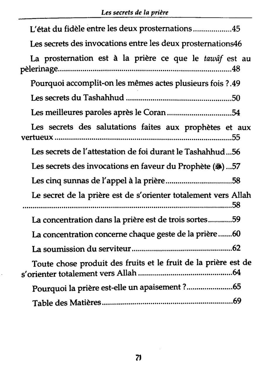 Les secrets de la prière