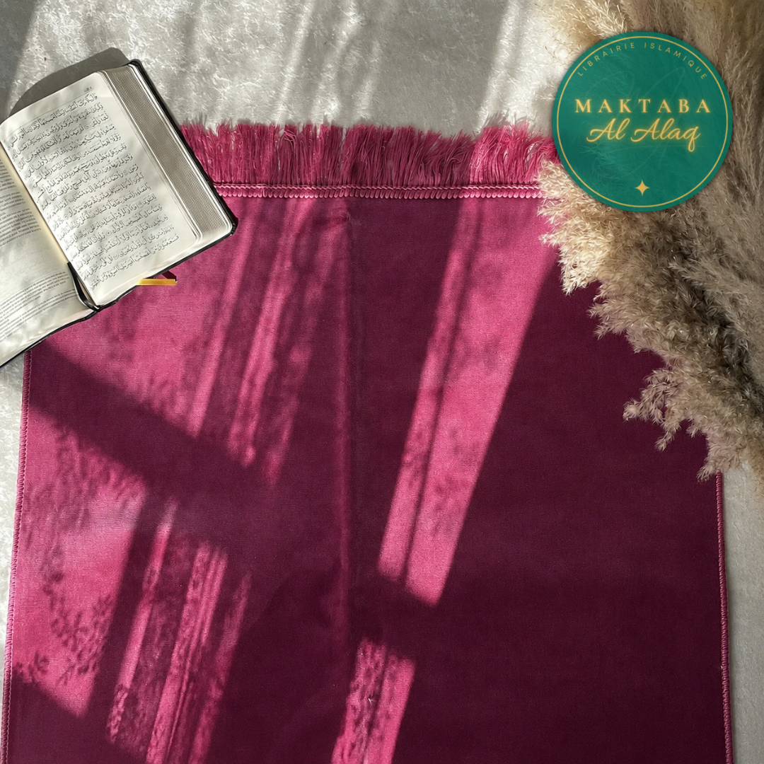 Tapis de prière velours luxe framboise 