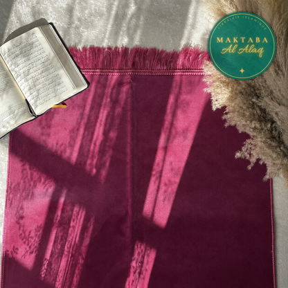 Tapis de prière velours luxe framboise 