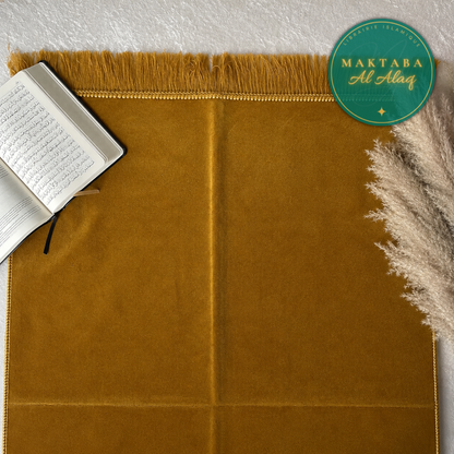 Tapis de Prière Velours Luxe couleur unie - CARAMEL