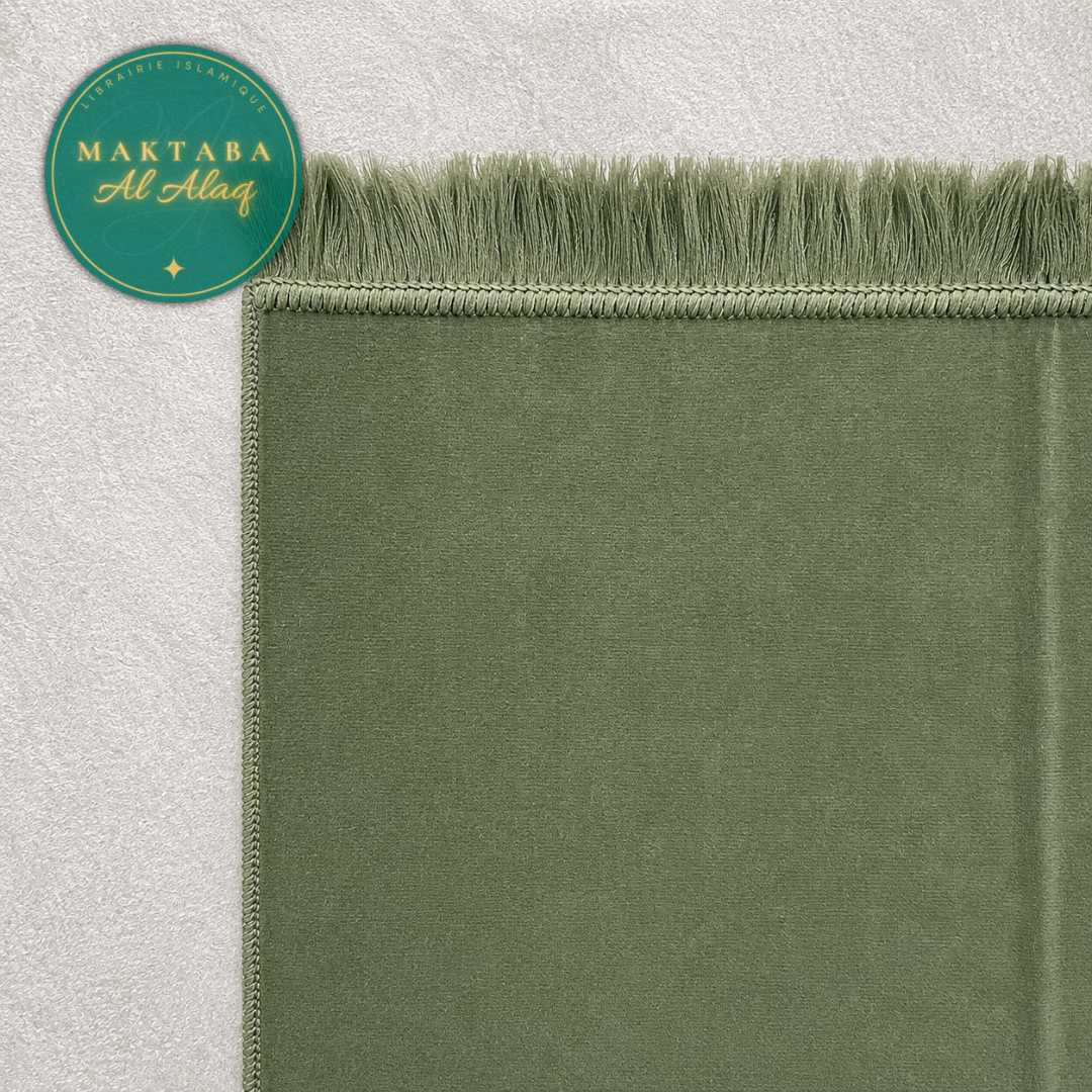 Tapis de Prière Velours Luxe couleur unie - VERT SAUGE