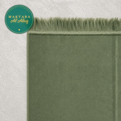 Tapis de Prière Velours Luxe couleur unie - VERT SAUGE