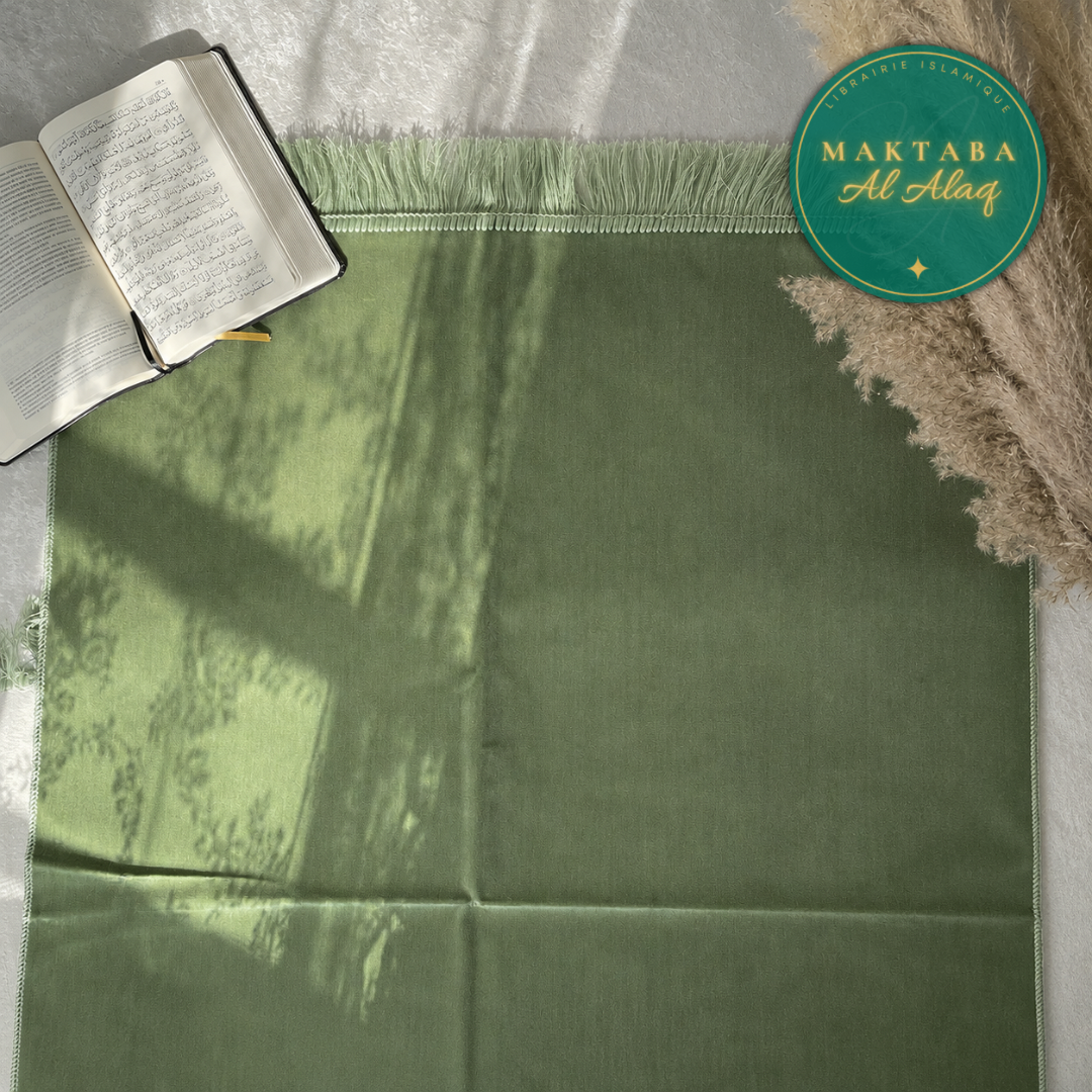 Tapis de Prière Velours Luxe couleur unie - VERT SAUGE