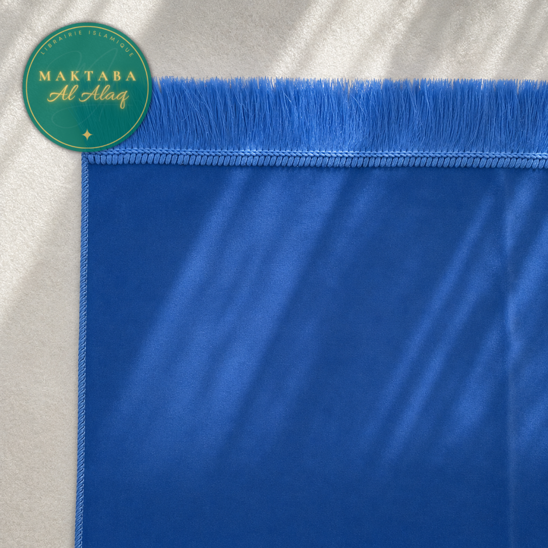 Tapis de Prière Velours Luxe couleur unie - BLEU