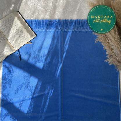 Tapis de Prière Velours Luxe couleur unie - BLEU