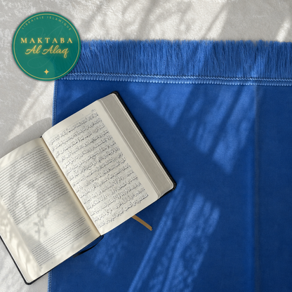 Tapis de Prière Velours Luxe couleur unie - BLEU