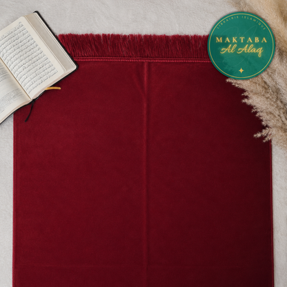 Tapis de Prière Velours Luxe Rouge 