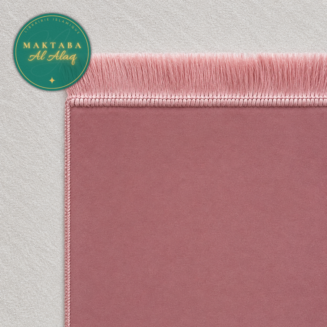 Tapis de Prière Velours Luxe couleur unie - ROSE PALETapis de Prière Velours Luxe Rose Pâle | Maktaba Al Alaq