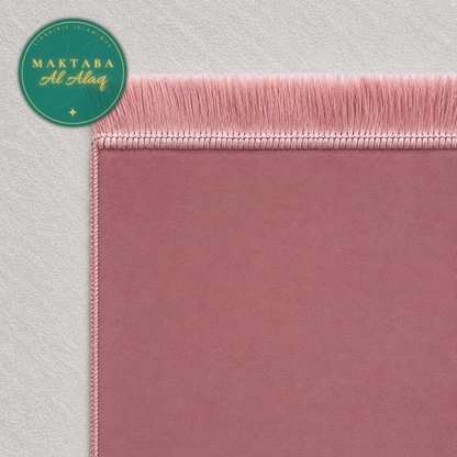 Tapis de Prière Velours Luxe couleur unie - ROSE PALETapis de Prière Velours Luxe Rose Pâle | Maktaba Al Alaq