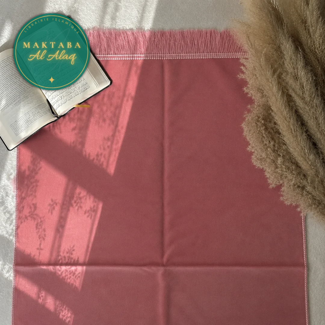 Tapis de Prière Velours Luxe couleur unie - ROSE PALE