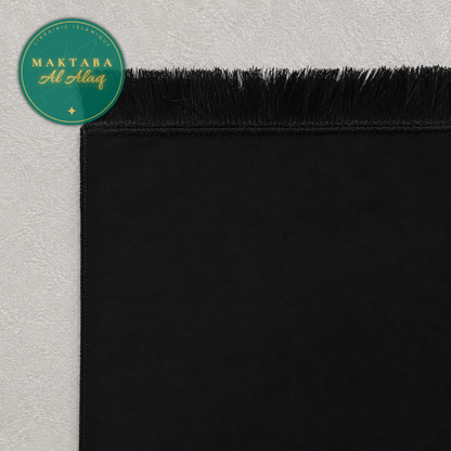 Tapis de Prière Velours Luxe Noir Intense