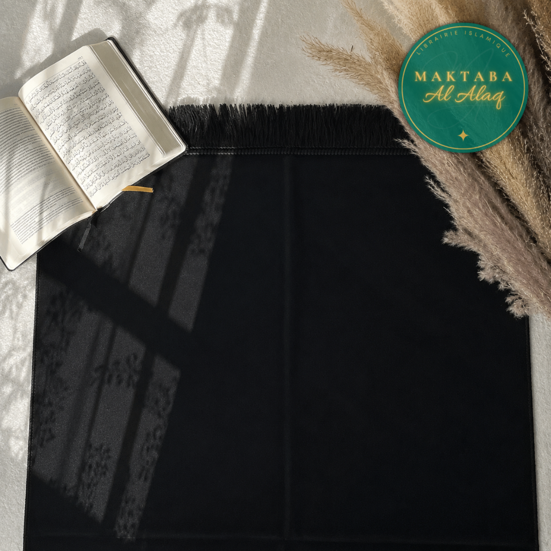 Tapis de Prière Velours Luxe Noir Intense
