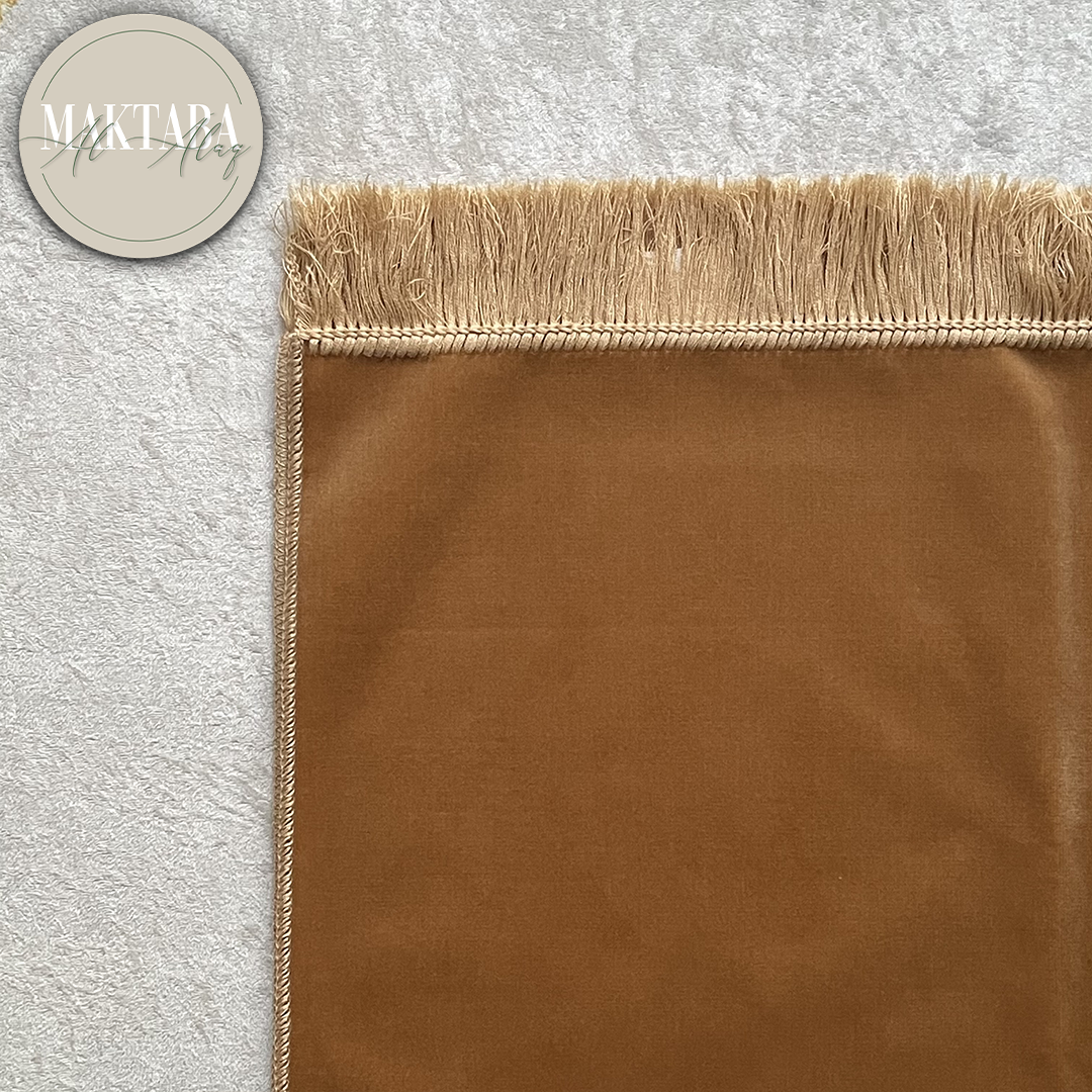 Tapis de Prière Velours Luxe couleur unie - CAMEL