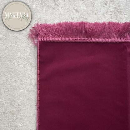 Tapis de Prière Velours Luxe couleur unie - FRAMBOISE