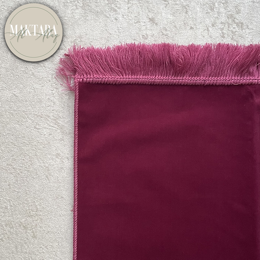 Tapis de Prière Velours Luxe couleur unie - FRAMBOISE