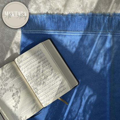 Tapis de Prière Velours Luxe couleur unie - BLEU