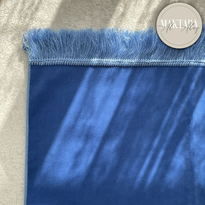 Tapis de Prière Velours Luxe couleur unie - BLEU