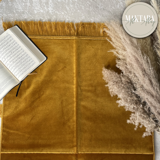 Tapis de Prière Velours Luxe couleur unie - CARAMEL