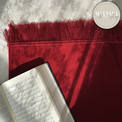 Tapis de Prière Velours Luxe couleur unie - ROUGE