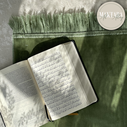 Tapis de Prière Velours Luxe couleur unie - VERT SAUGE
