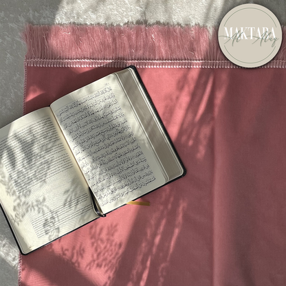 Tapis de Prière Velours Luxe couleur unie - ROSE PALE