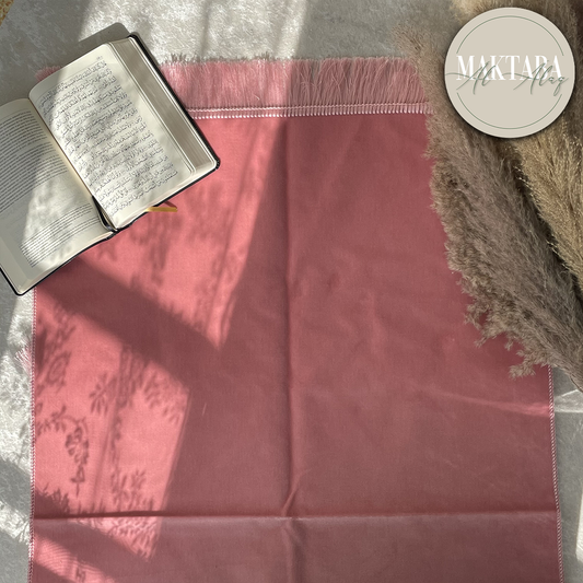 Tapis de Prière Velours Luxe couleur unie - ROSE PALE